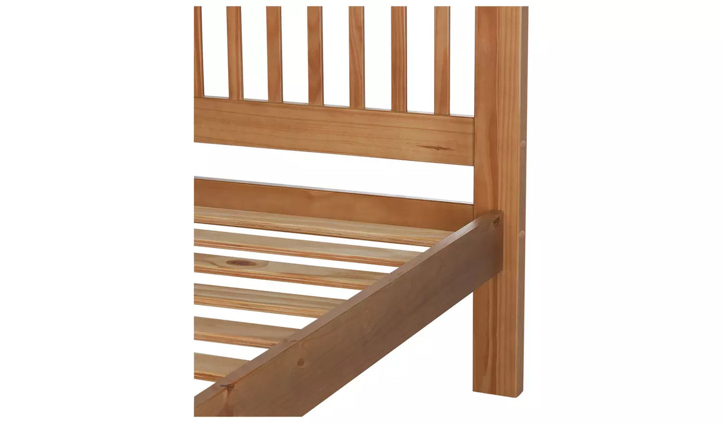 Aubrey Small Double Wooden Bed Frame - Oak Stain